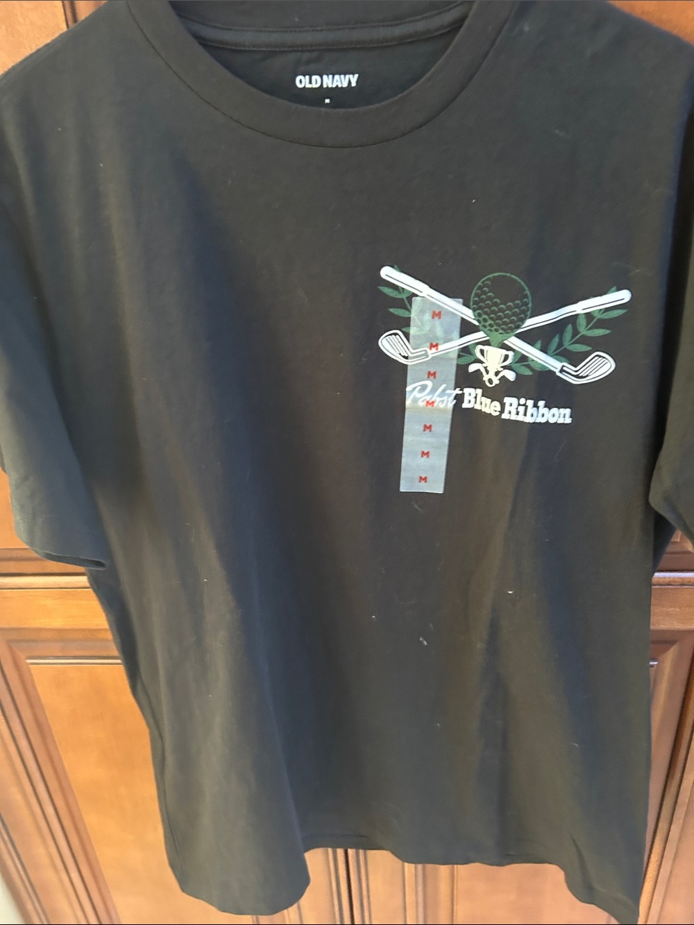 Old Navy Black Tee with Golf Crest Graphic